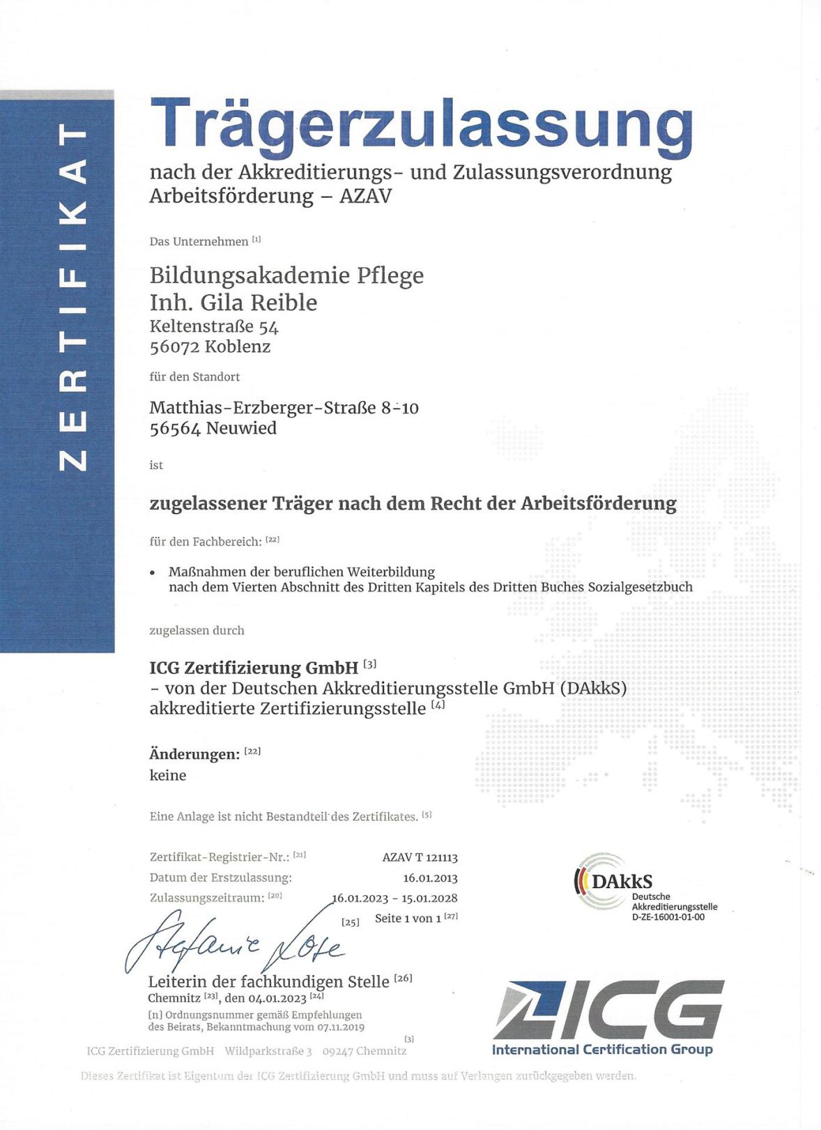 Trägerzulassung bis 2028